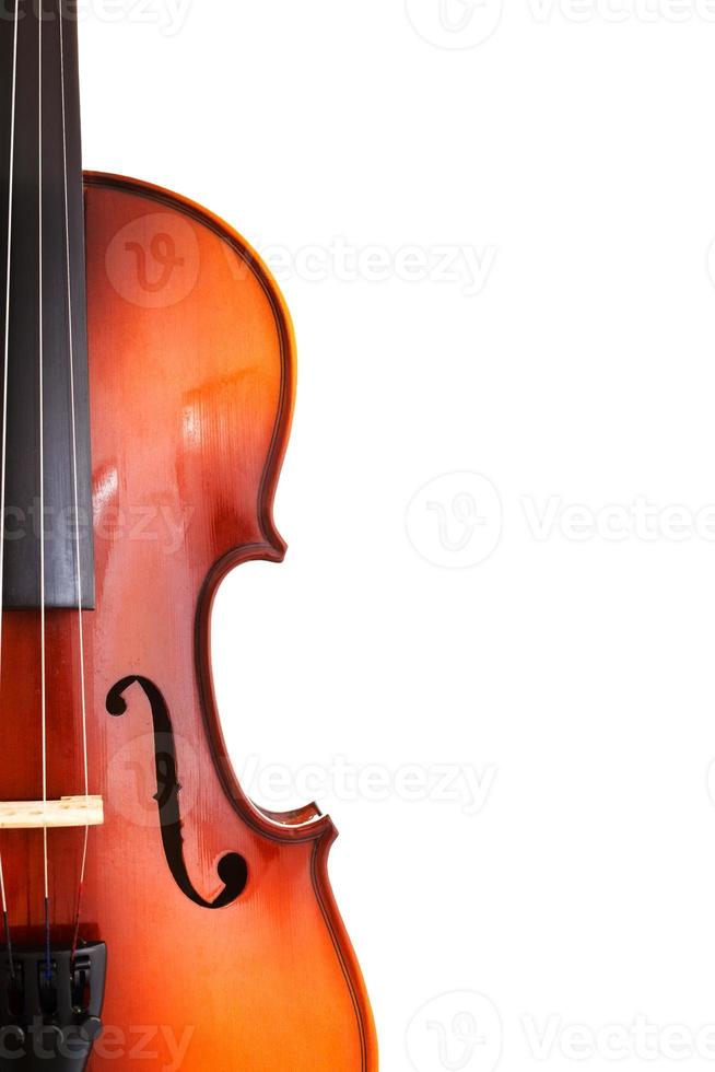 copyspace e metade do violino de madeira clássico foto