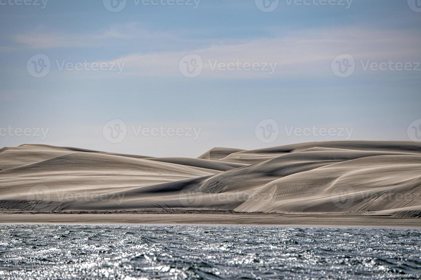 praia dunas de areia na califórnia paisagem vista magdalena bay méxico foto