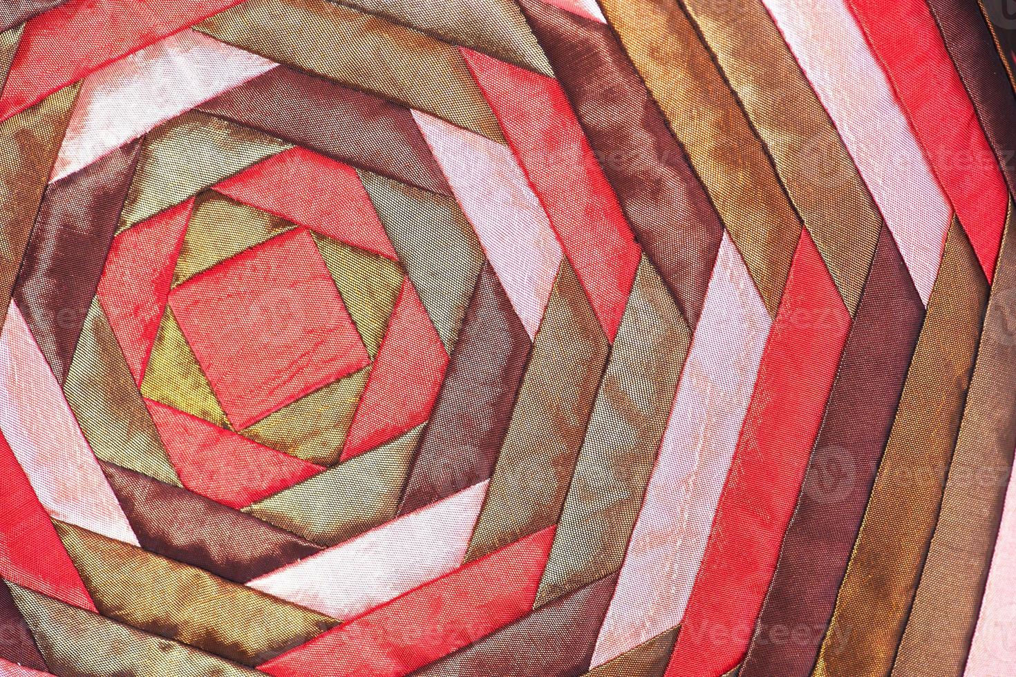 superfície de tapete colorido artesanato tailandês seda estilo peruano close-up foto