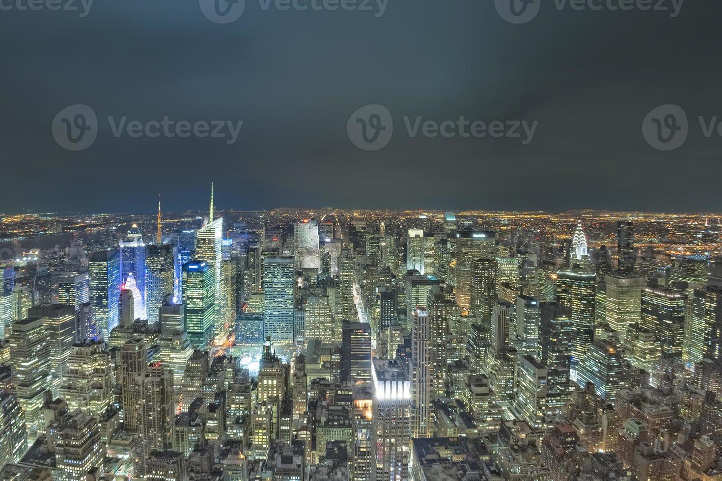 nova york vista noturna panorama paisagem urbana foto