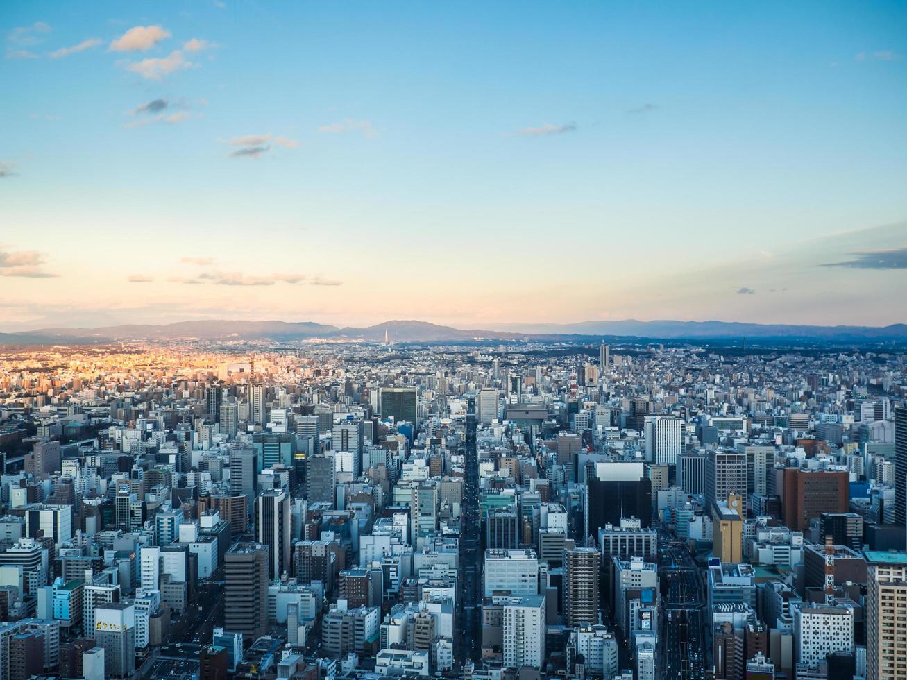 Vista aérea da cidade de Nagoya no Japão foto