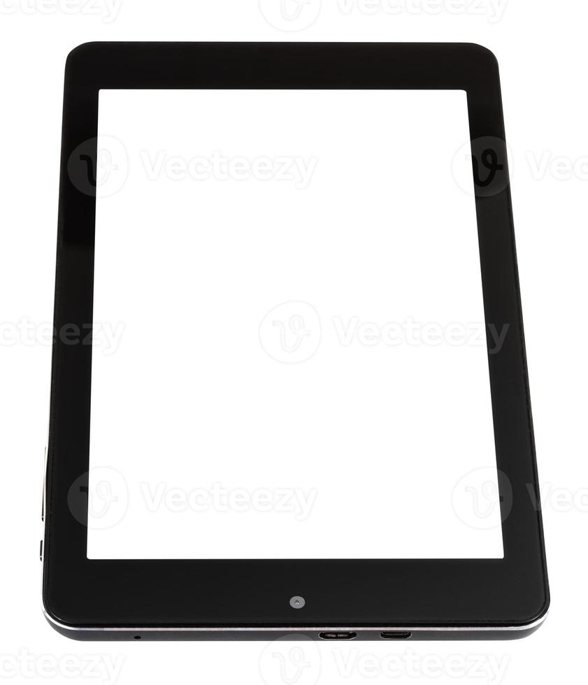 tablet pc com tela cortada isolada em branco foto