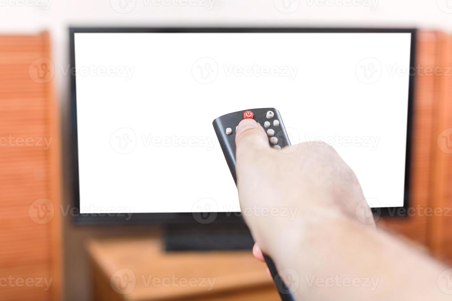 desligar tv com tela cortada por controle remoto foto