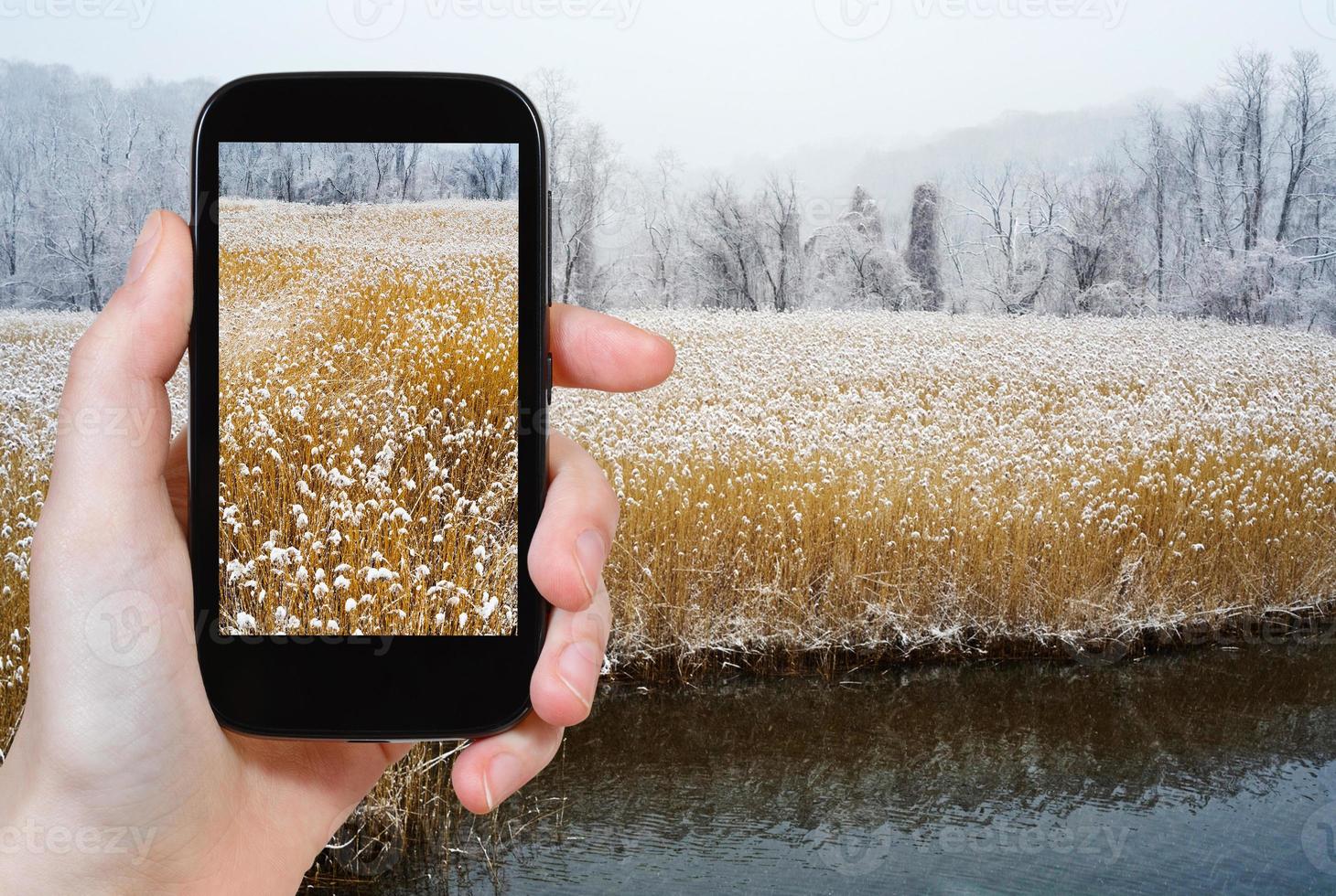 fotografias turísticas do rio Hudson no inverno foto