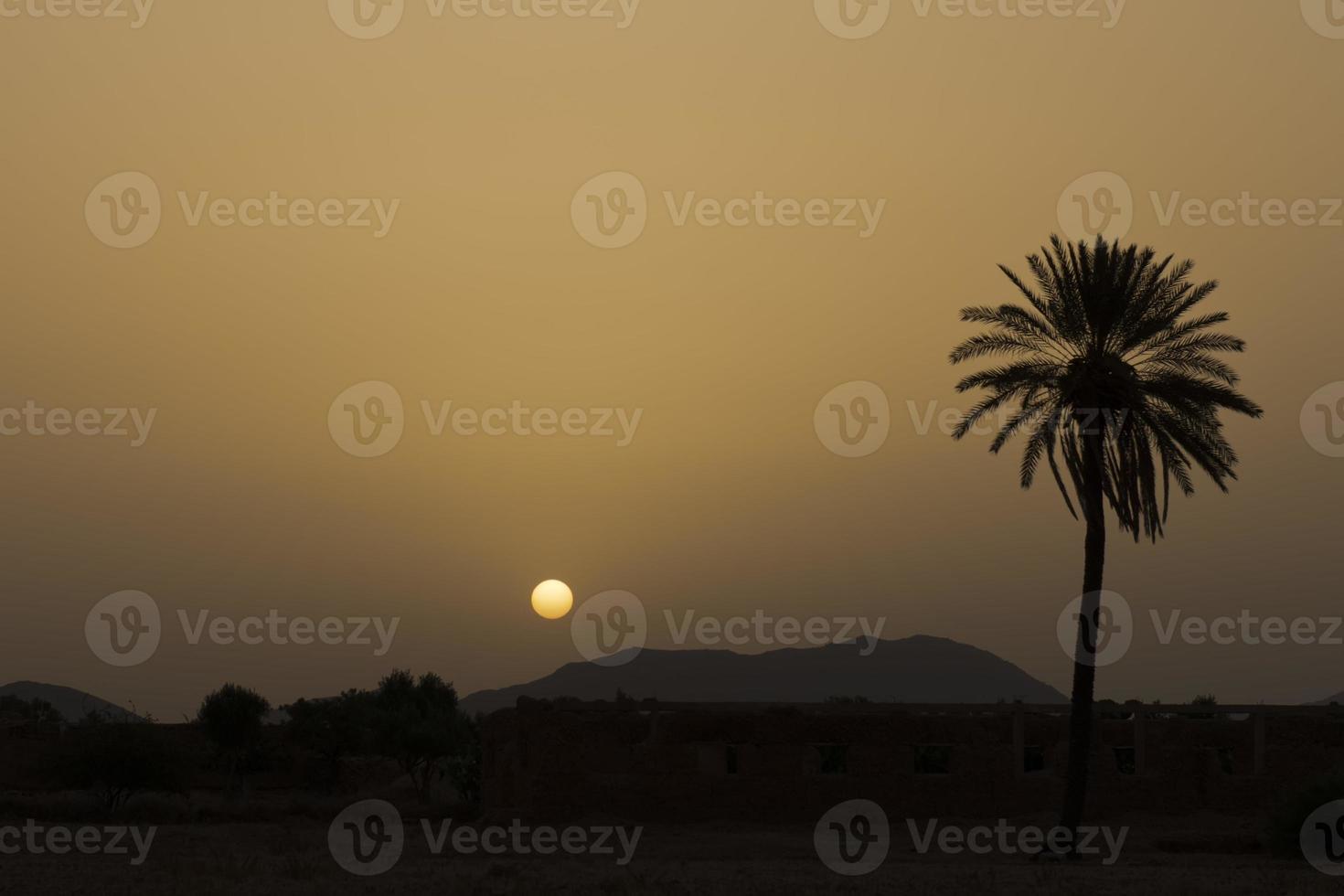 vista do deserto do nascer do sol africano marrocos foto