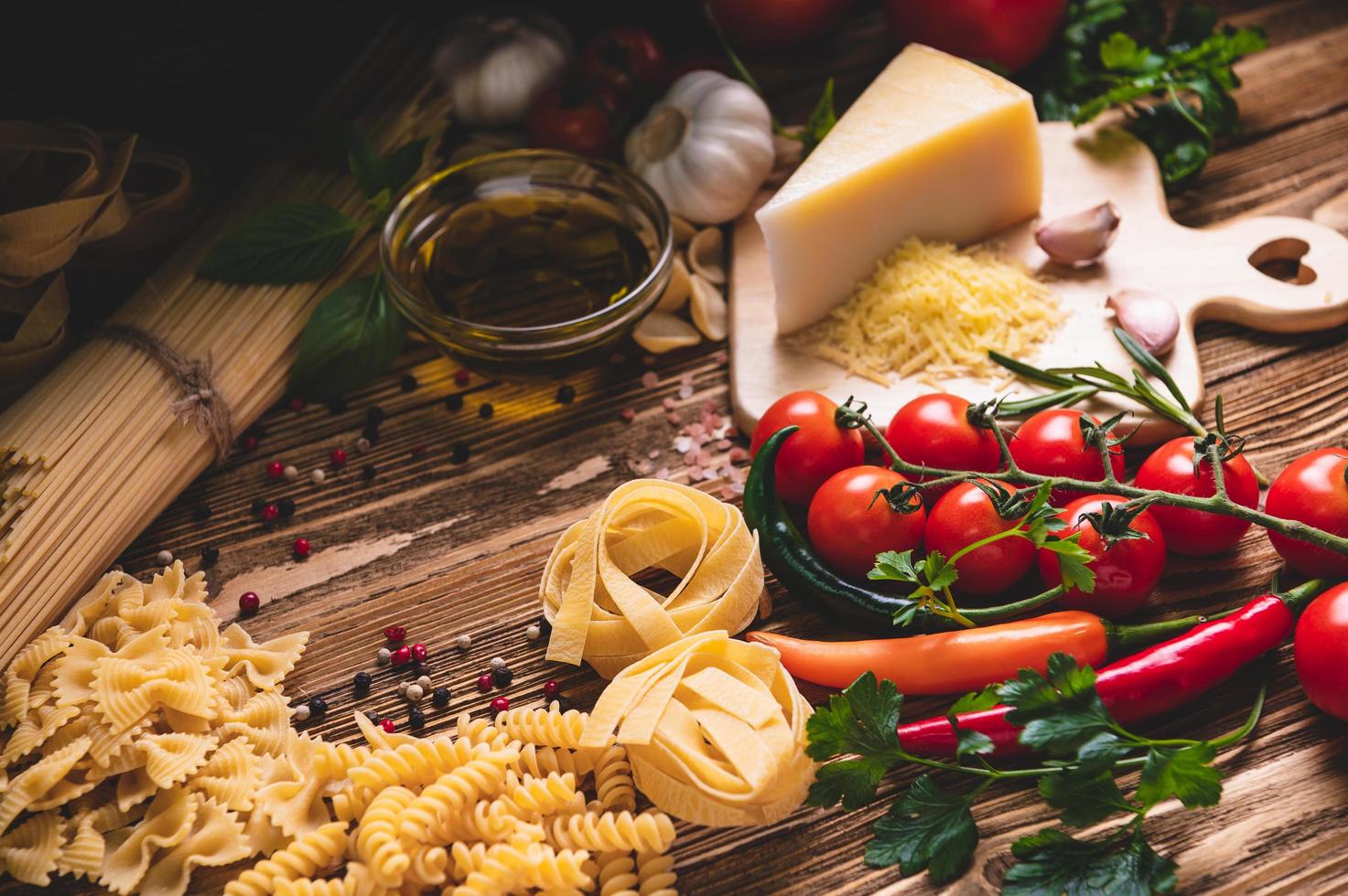 ingredientes da cozinha italiana foto