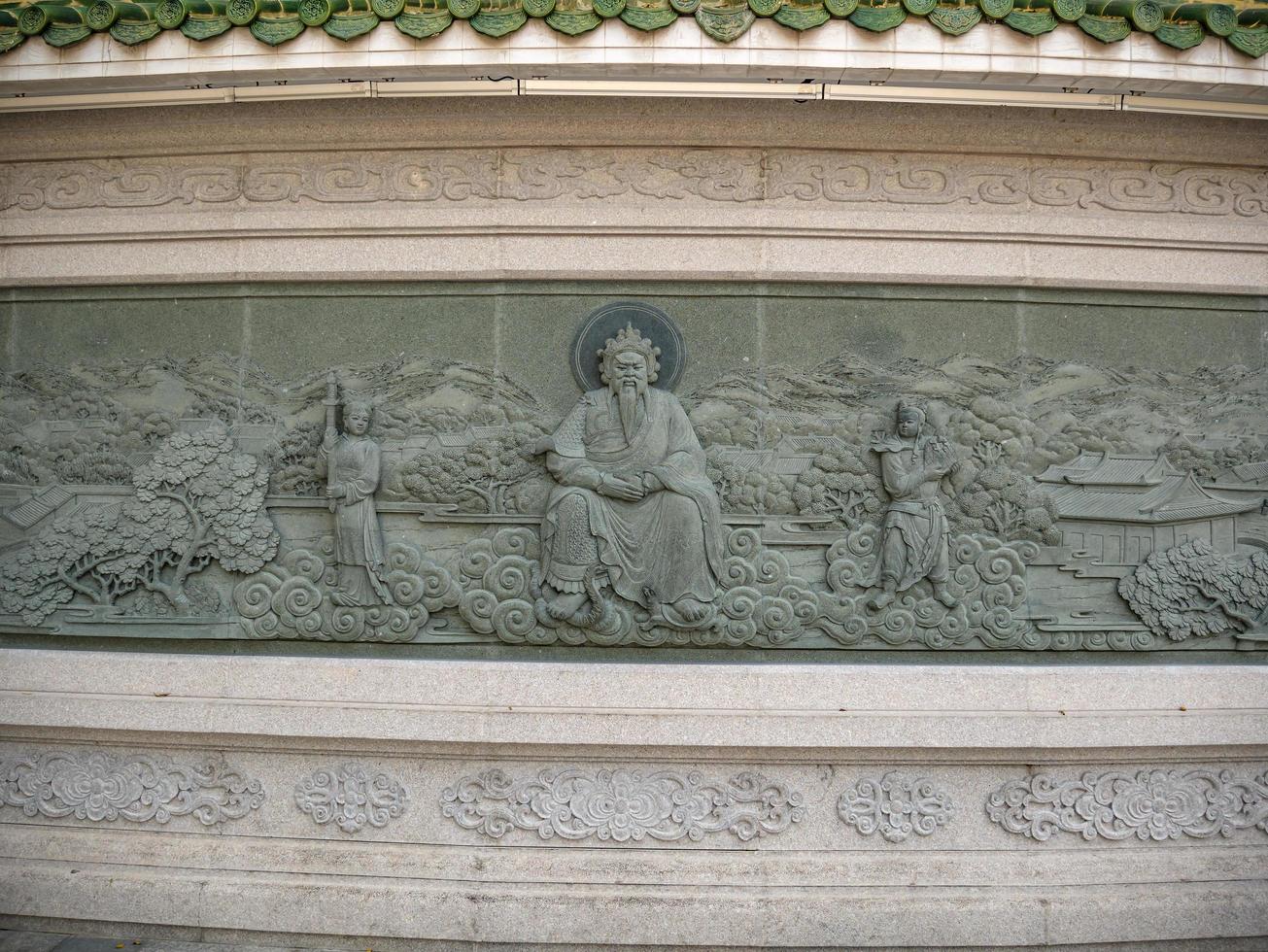 parede de buda chinês na montanha xuanwu ou templo yuanshan na cidade de lufeng, província de guangdong, na china. templo de yuanshan, o templo famoso na província de guangdong, na china. foto