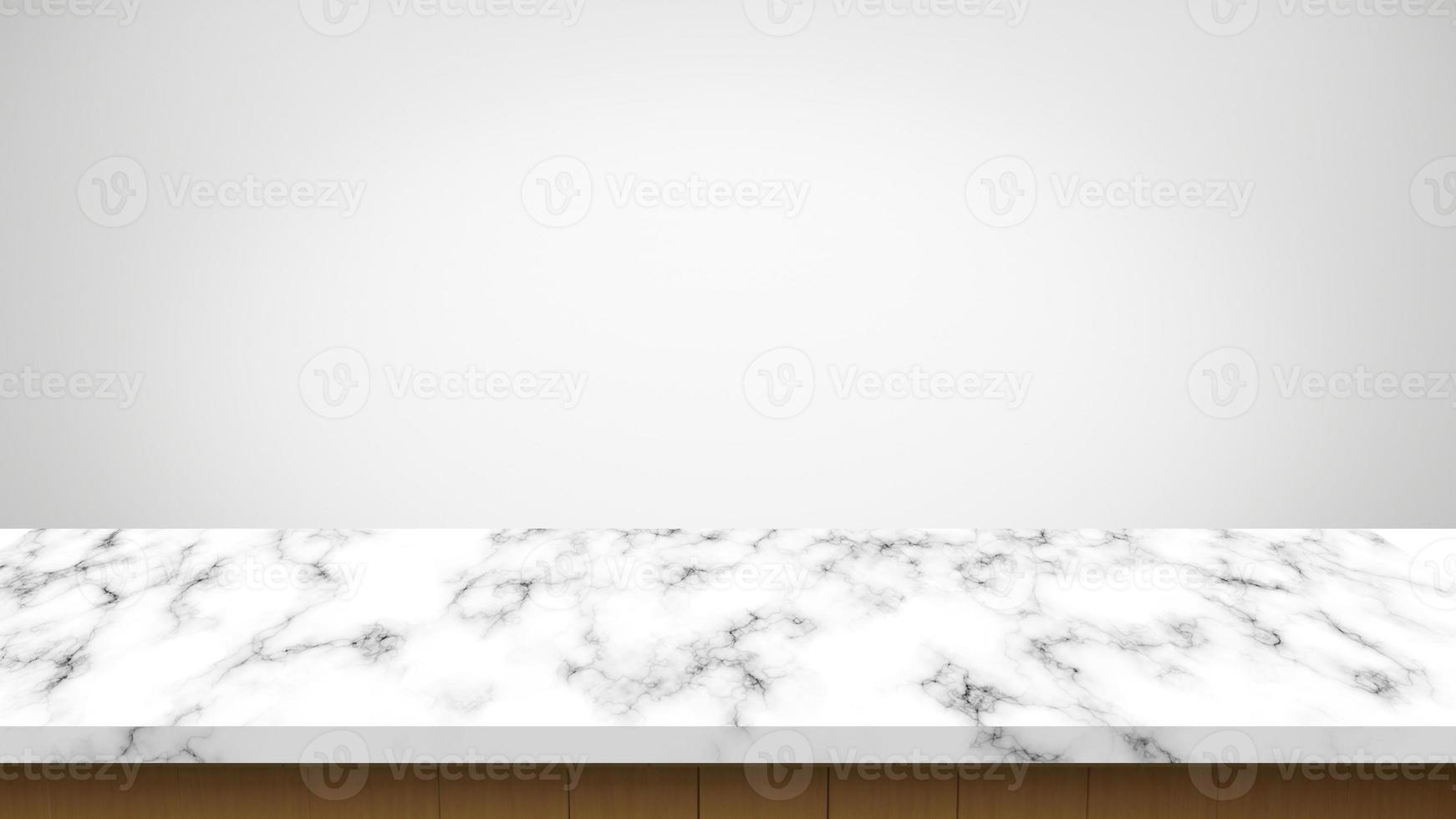 mesa de mármore vazia com fundo branco. foto