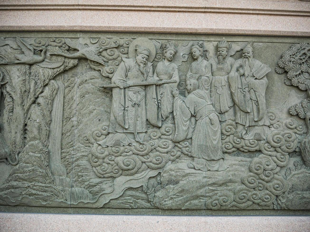 parede de buda chinês na montanha xuanwu ou templo yuanshan na cidade de lufeng, província de guangdong, na china. templo de yuanshan, o templo famoso na província de guangdong, na china. foto