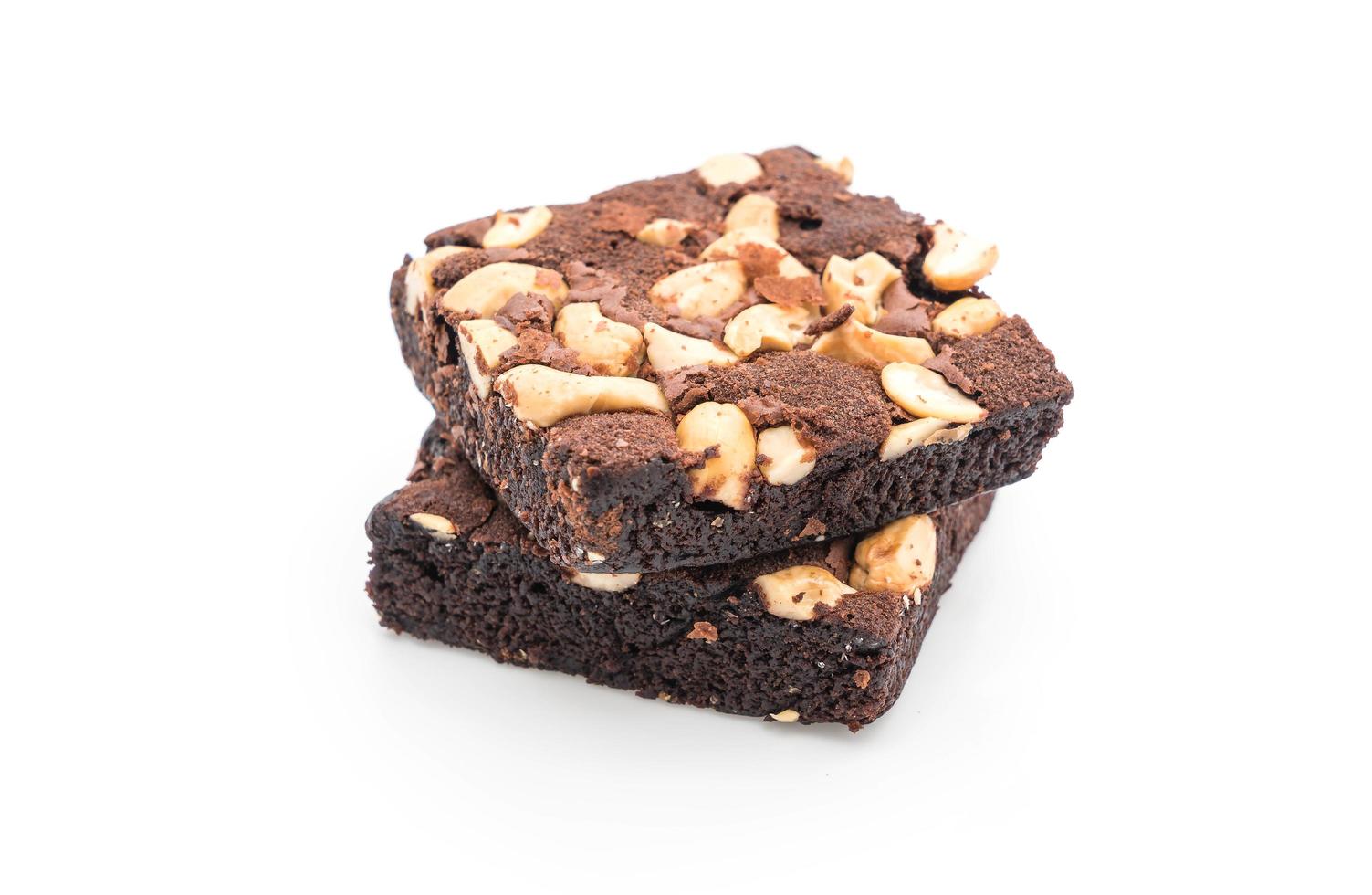 brownies de chocolate no branco foto