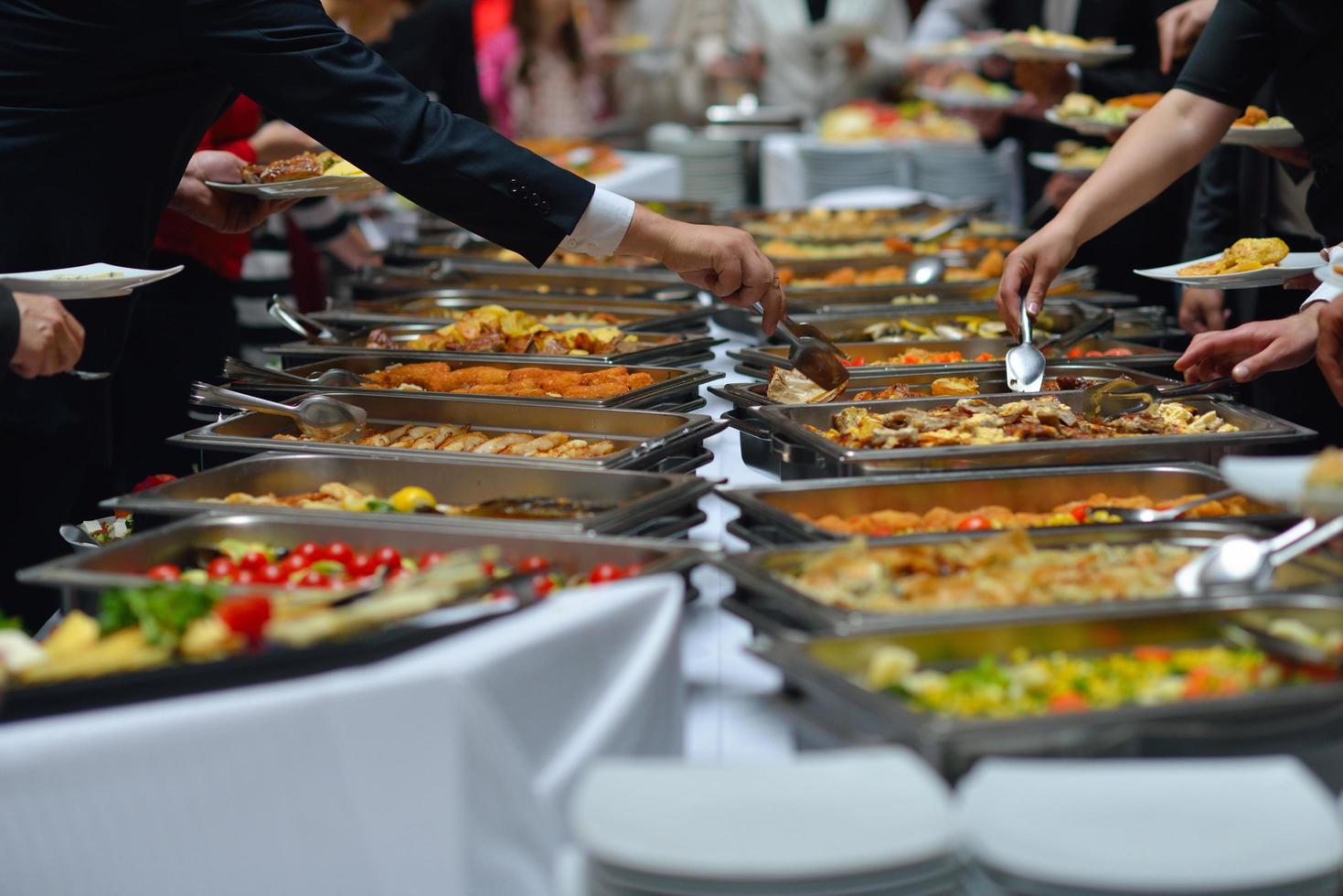 vista de comida de buffet foto