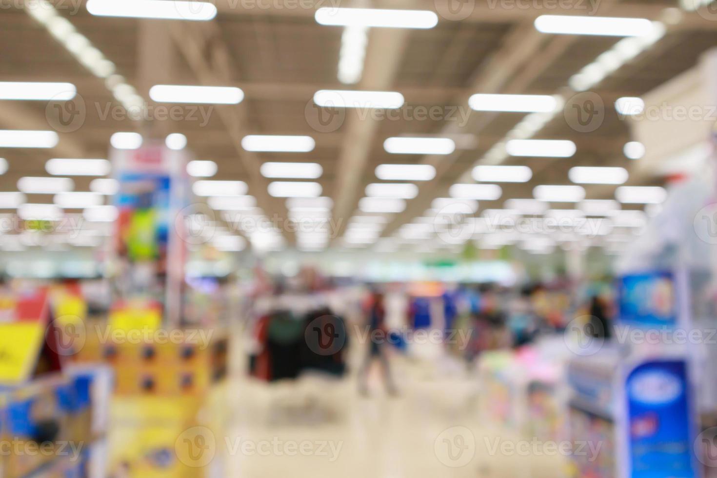 Resumo borrão supermercado loja de desconto produto prateleiras interior fundo desfocado foto