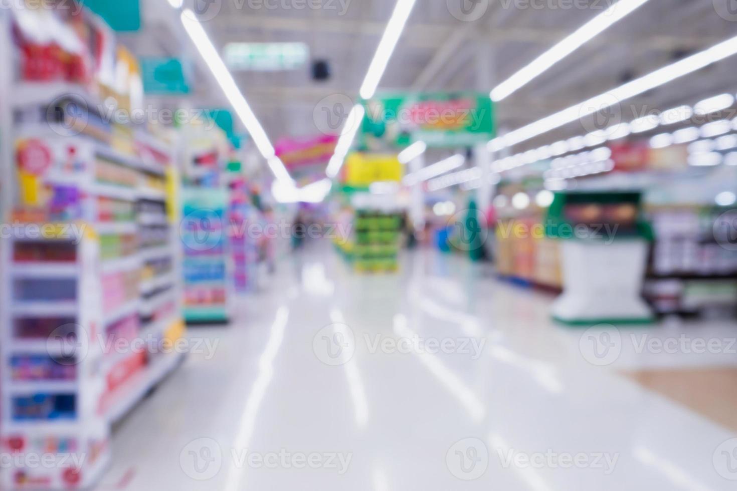 fundo de desfoque abstrato de loja de supermercado foto