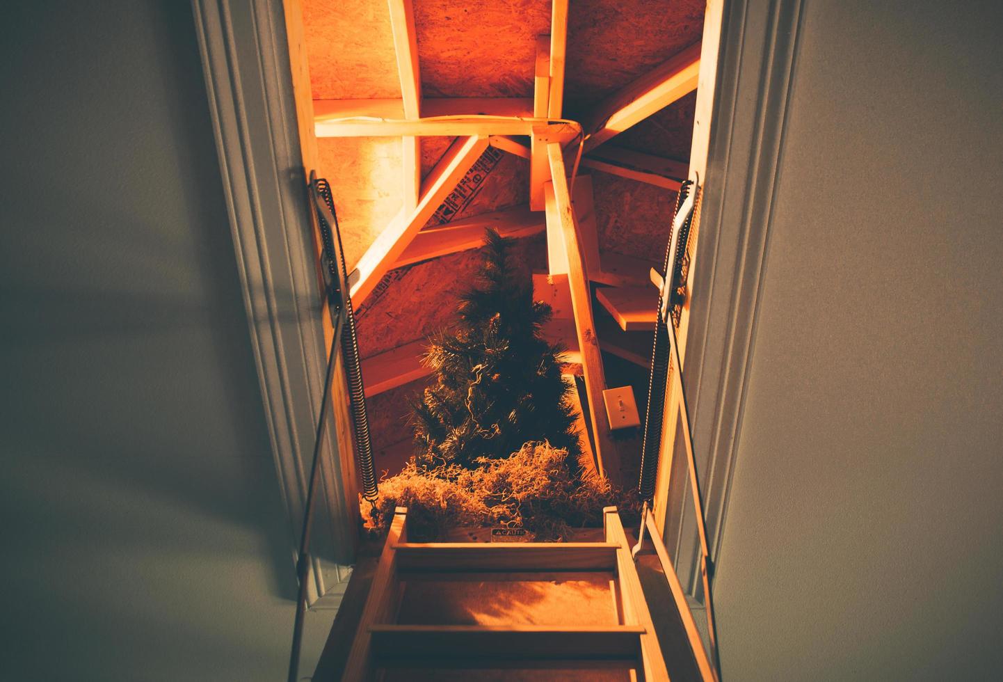 árvore de natal no sótão foto