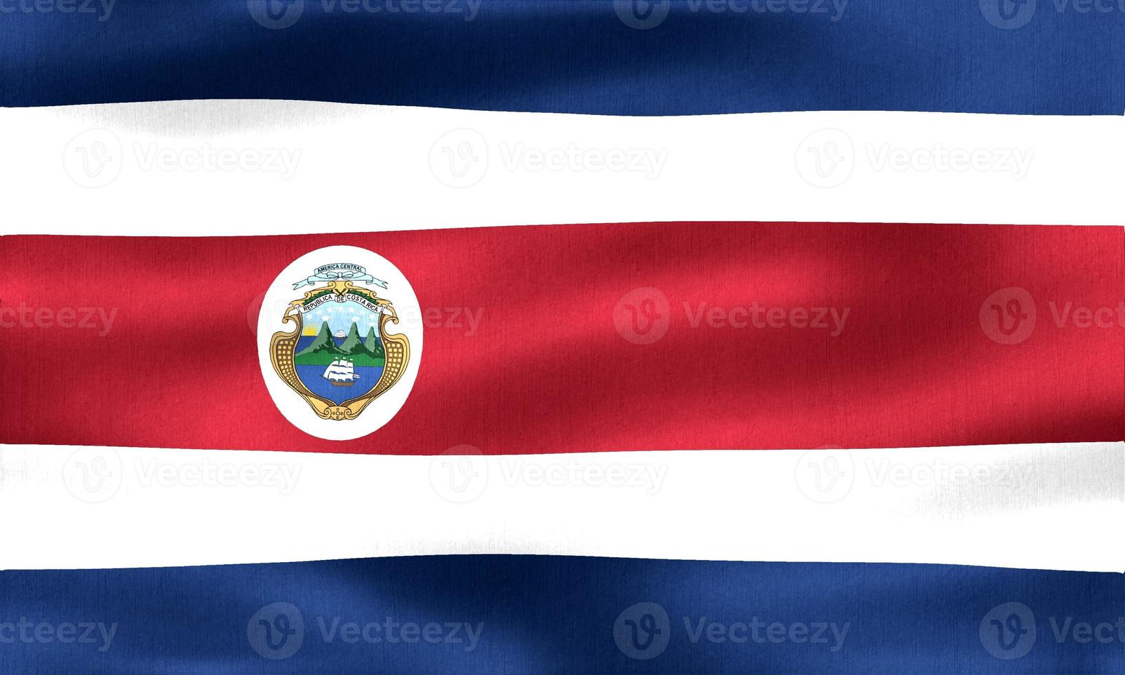 bandeira da costa rica - bandeira de tecido acenando realista foto