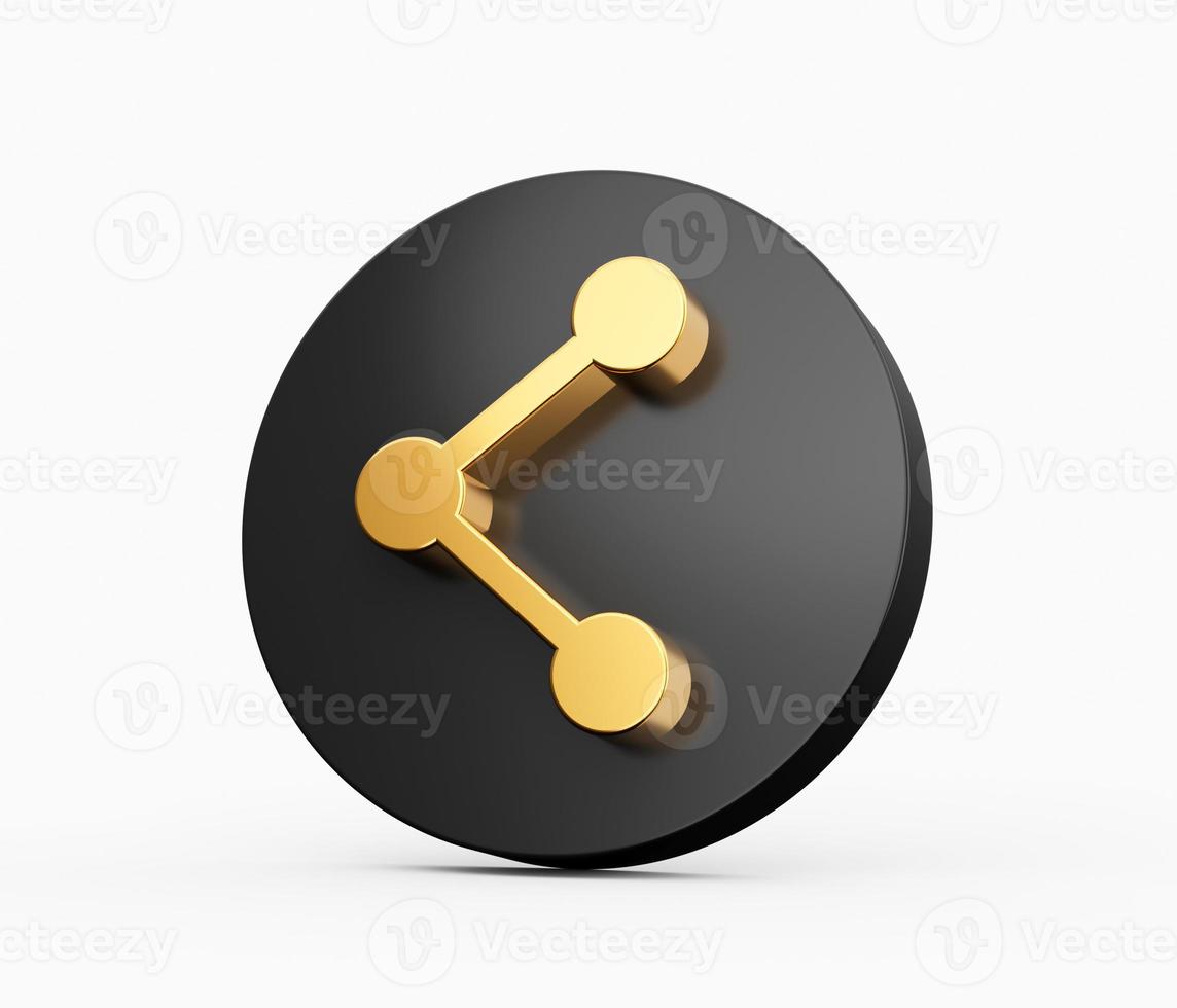 compartilhar ícone link ícone botão símbolo isolado na ilustração 3d de fundo isolado foto