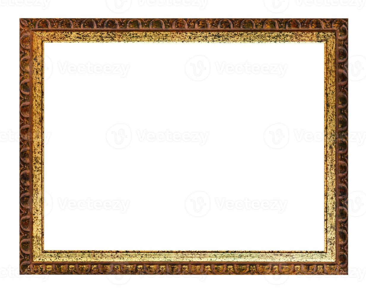 porta-retrato de madeira dourada e marrom esculpida envelhecida foto