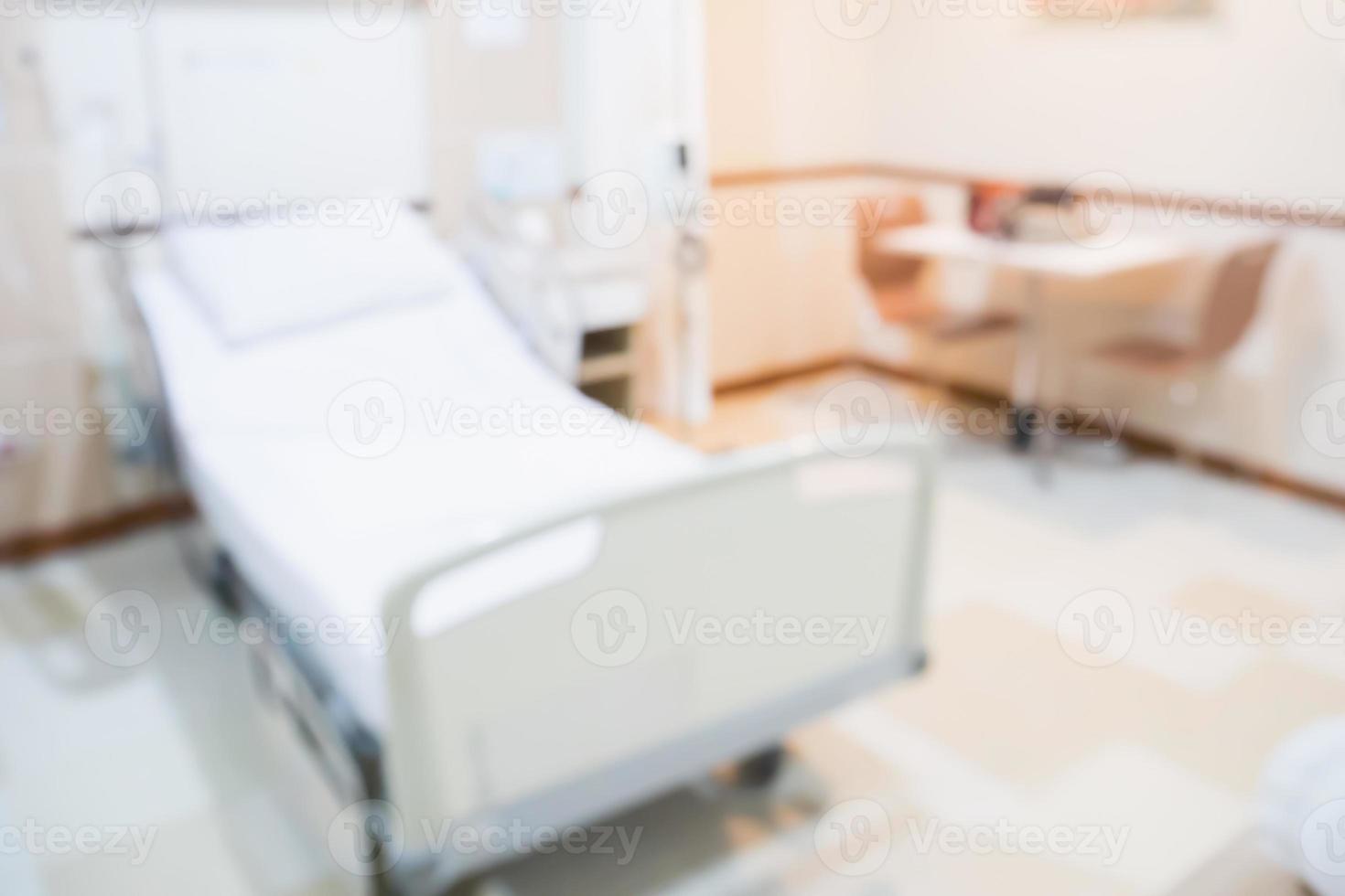 interior de quarto de hospital turva abstrata para segundo plano foto