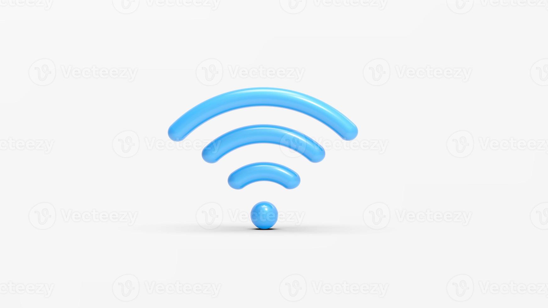 ícone de wifi isolado no fundo branco. renderização 3D. foto