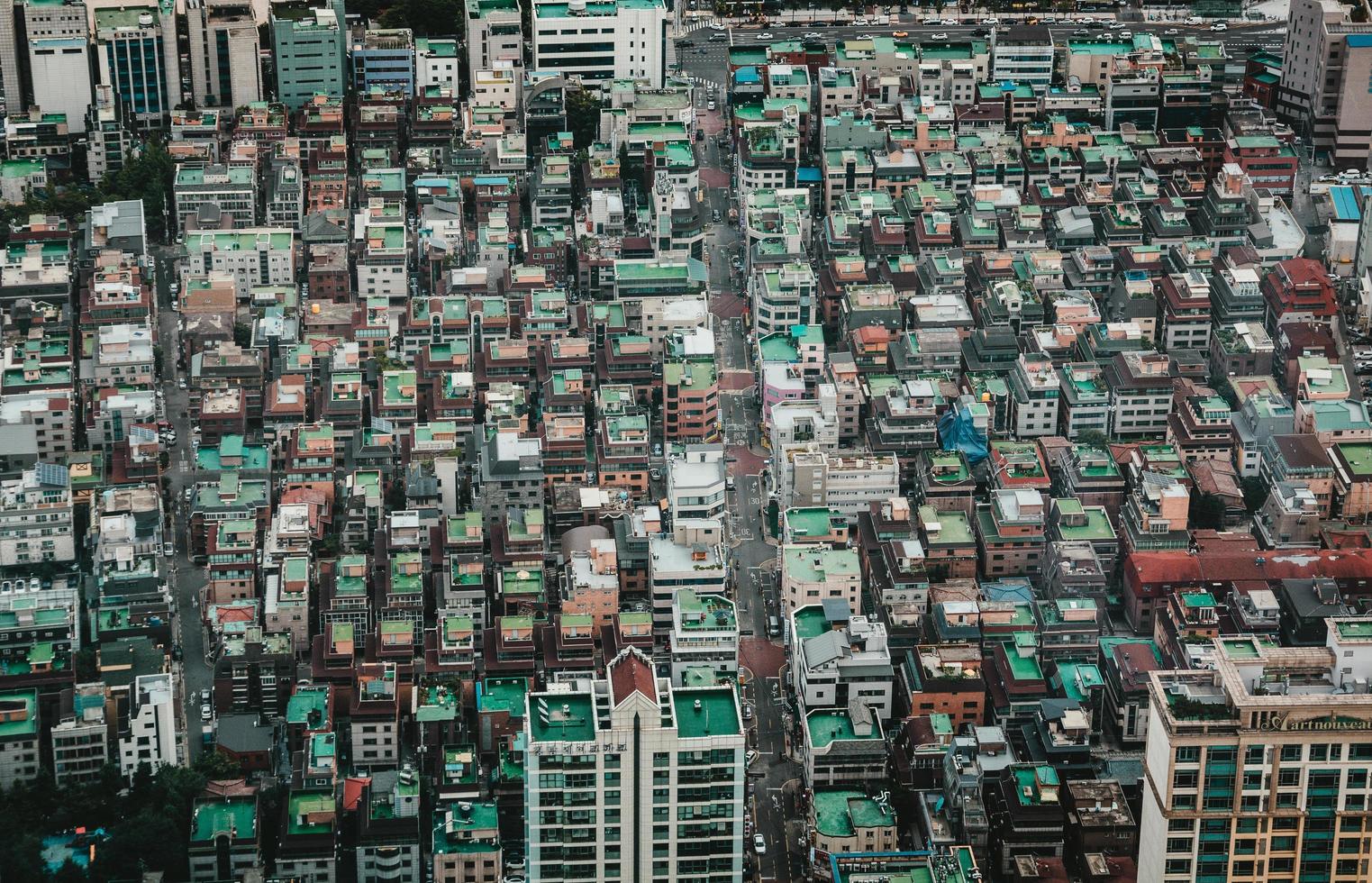 foto de alto ângulo de edifícios em seul
