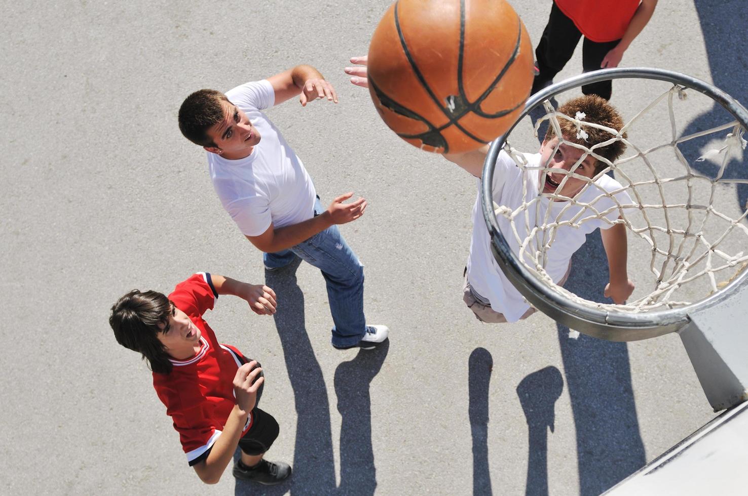 vista do jogo de basquete foto