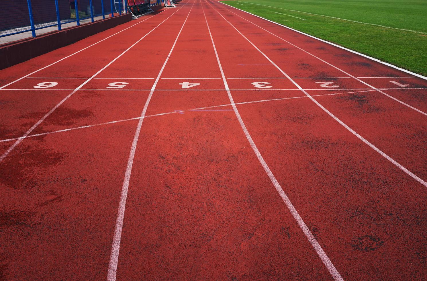 vista de pista de atletismo foto