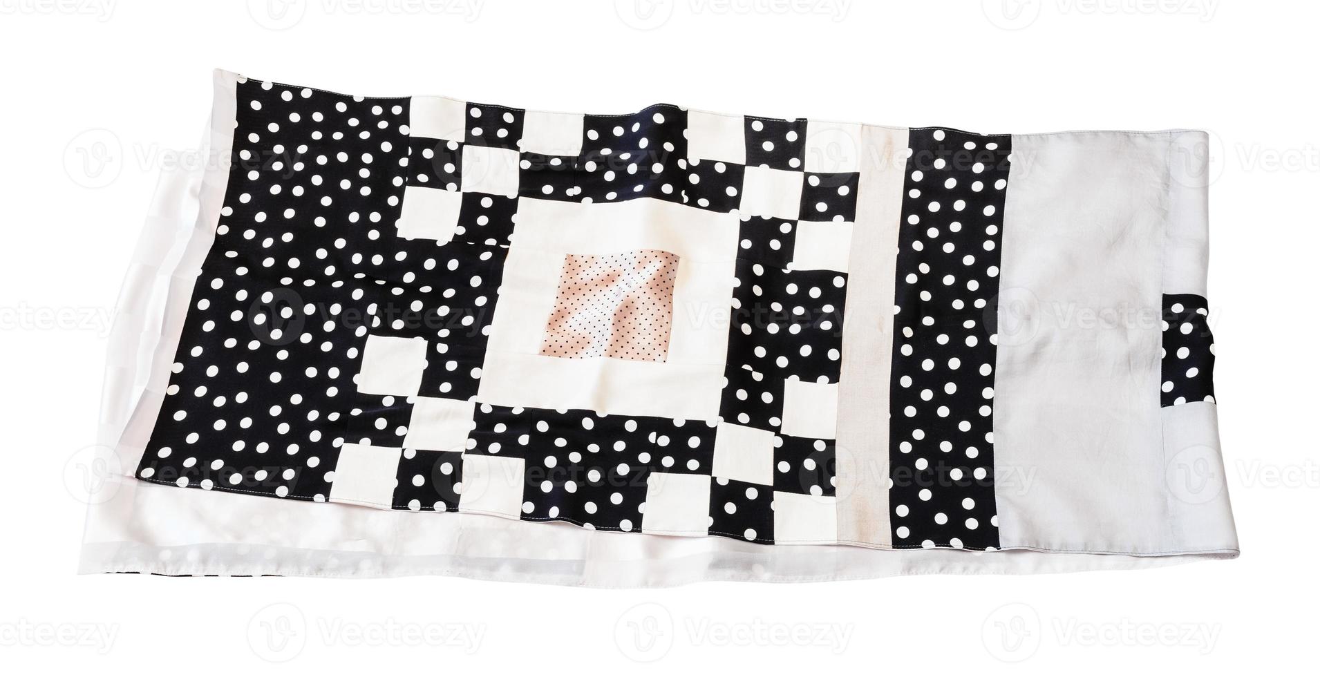 lenço de seda patchwork costurado a partir de tecidos de bolinhas foto