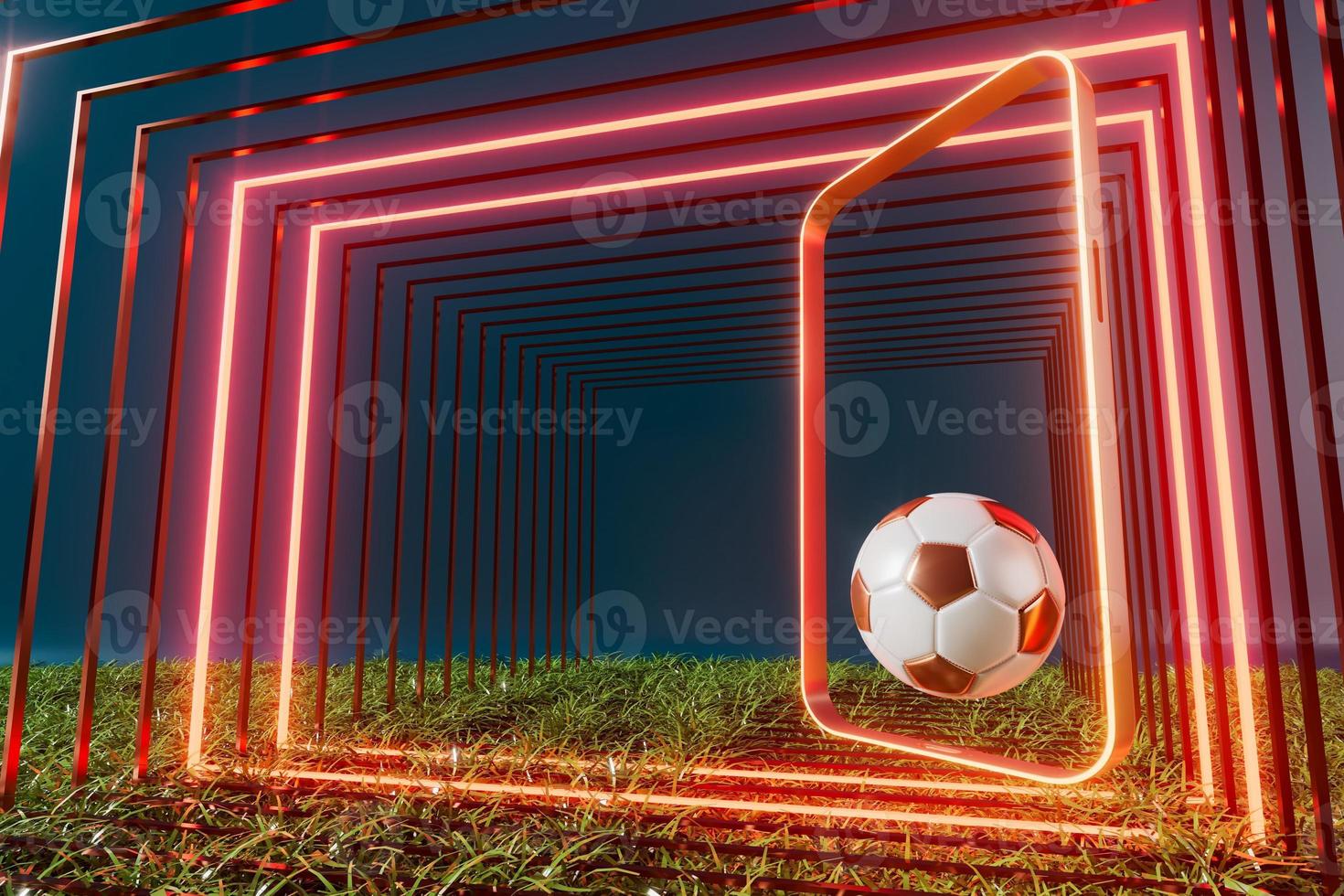 objeto de bolas de futebol, design de bola esportiva, conceito de elemento de futebol, ilustração 3d, tecnologia abstrata de futebol, tela móvel de smartphone, campo de grama verde, esporte online ao vivo, negócio de esporte de cassino foto