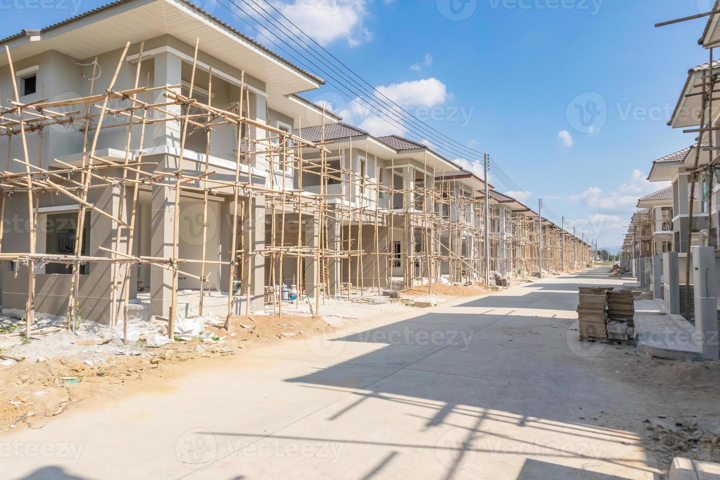 construção residencial nova casa em andamento no canteiro de obras desenvolvimento imobiliário foto