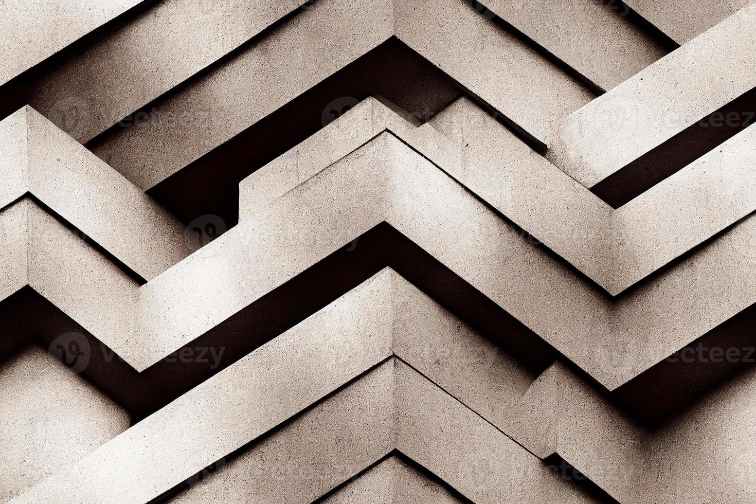 ilustração 3D de paredes geométricas de concreto sem costura foto