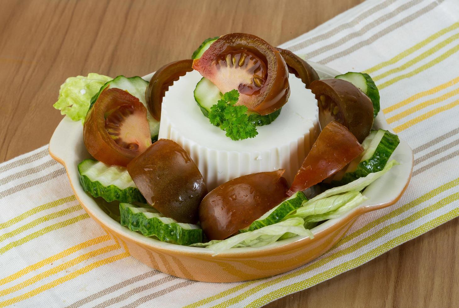vista de refeição de salada grega foto