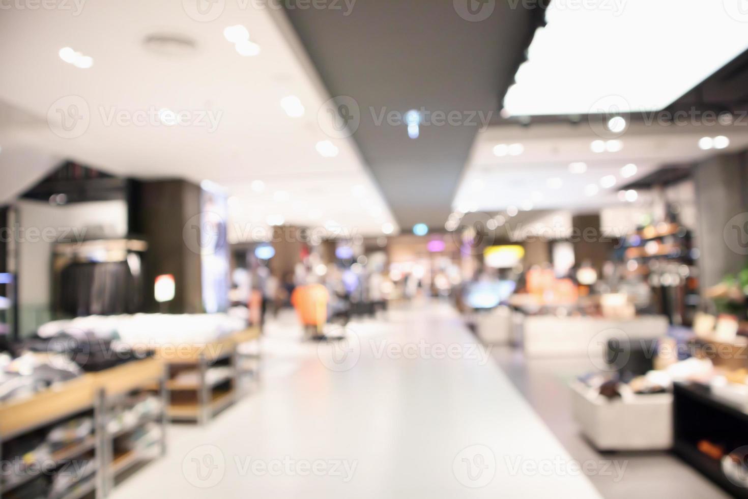 abstrato desfocar roupas boutique exibir interior do fundo do shopping foto