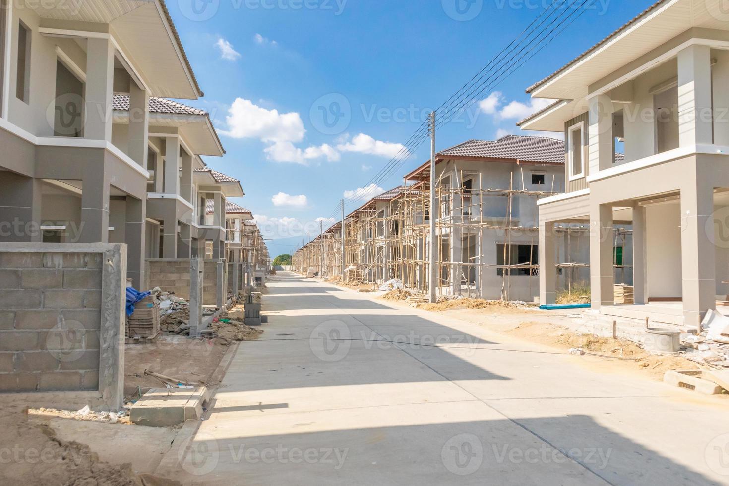 construção residencial nova casa em andamento no canteiro de obras desenvolvimento imobiliário foto