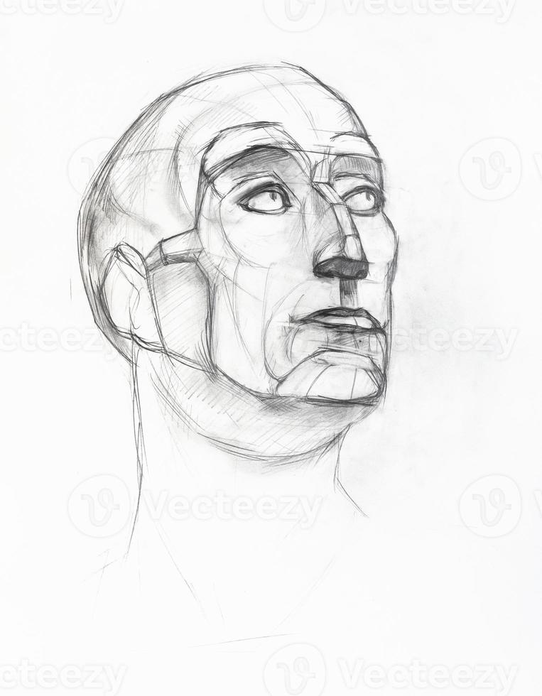 esboço da cabeça de niccolo da uzzano desenhado a lápis foto