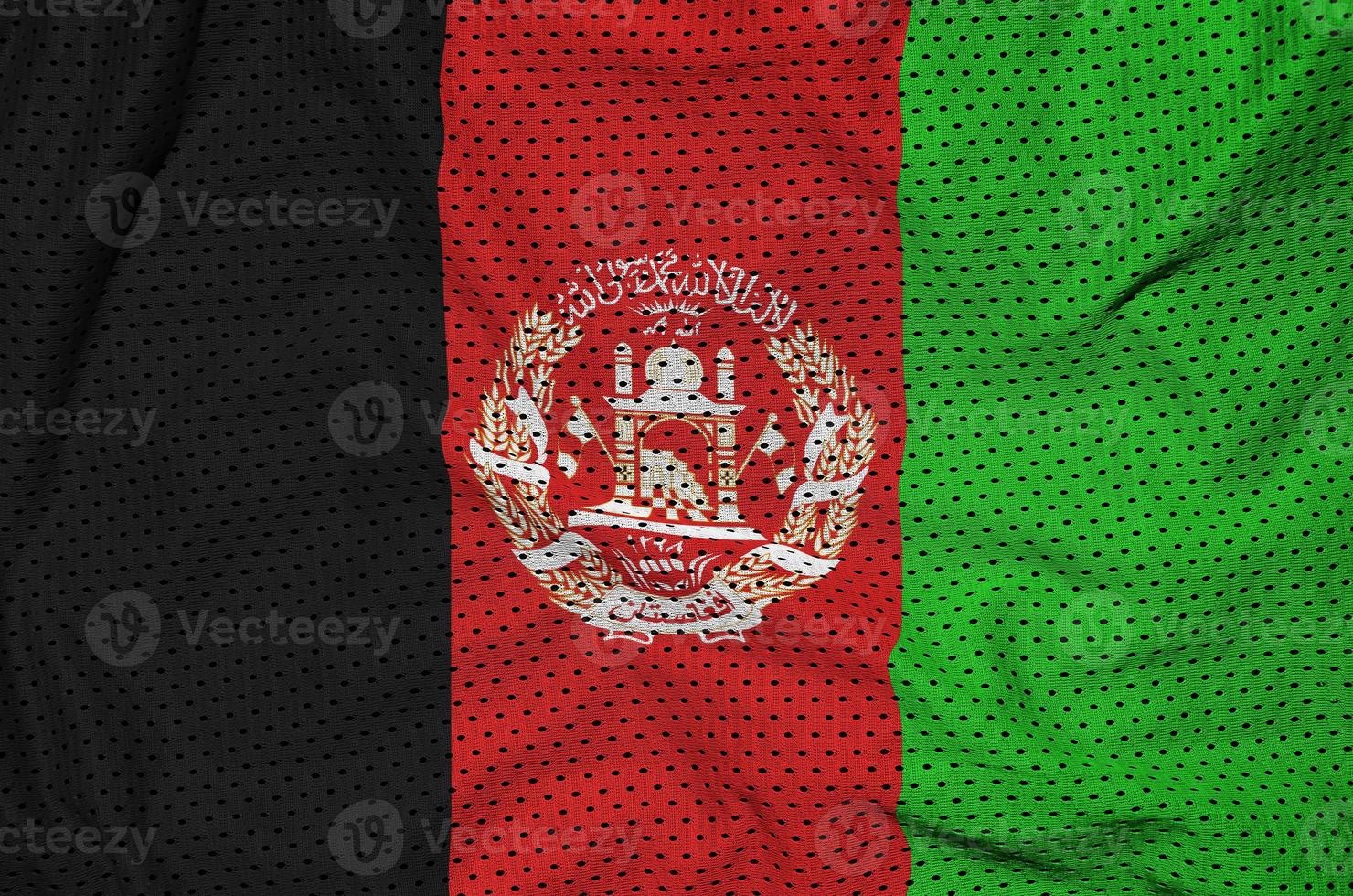 bandeira do afeganistão impressa em uma malha de roupas esportivas de nylon de poliéster fa foto