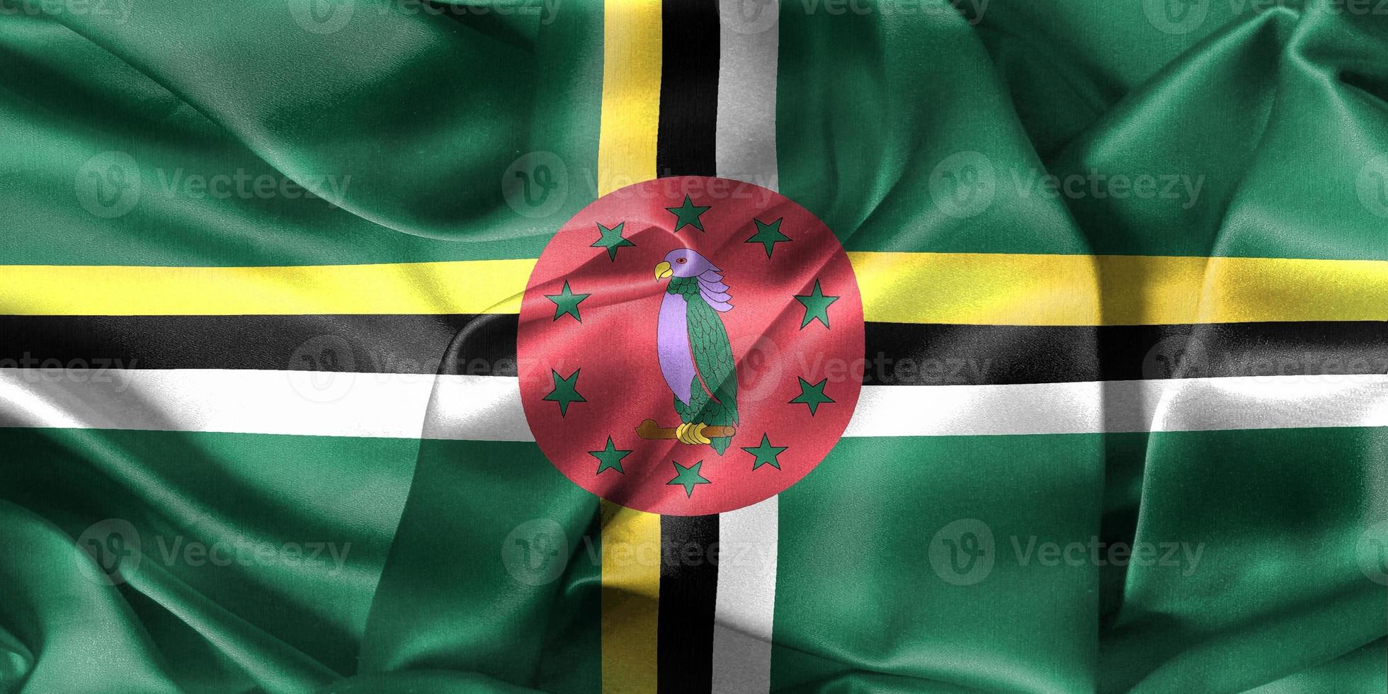 bandeira dominica - bandeira de tecido acenando realista foto