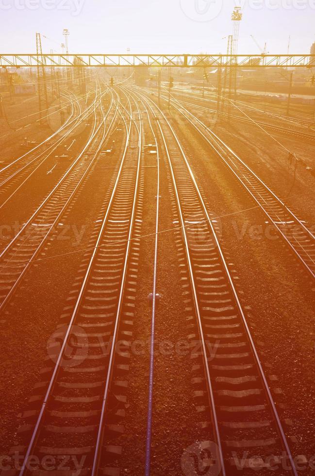 paisagem ferroviária da manhã foto