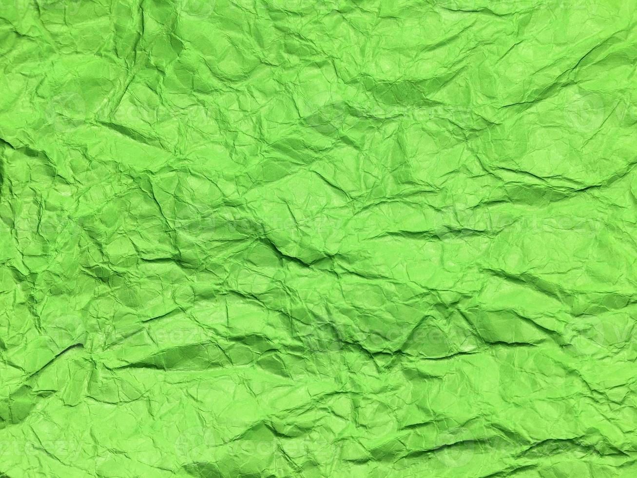 fundo de textura de papel amassado verde mínimo para design. copie o espaço para texto ou trabalho foto