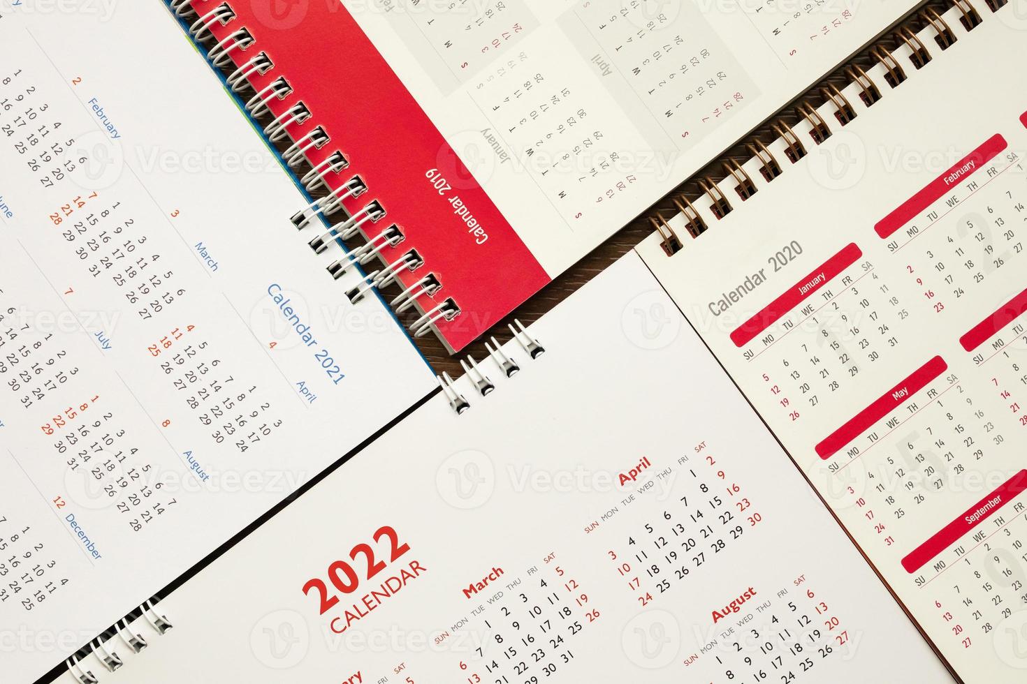 conceito de reunião de compromisso de planejamento de negócios de plano de fundo de página de calendário 2022 foto