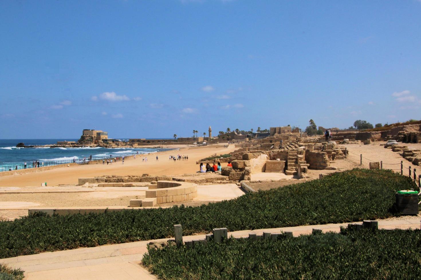 caeserea em israel em maio de 2016 uma vista da antiga cidade romana de caeserea em israel foto