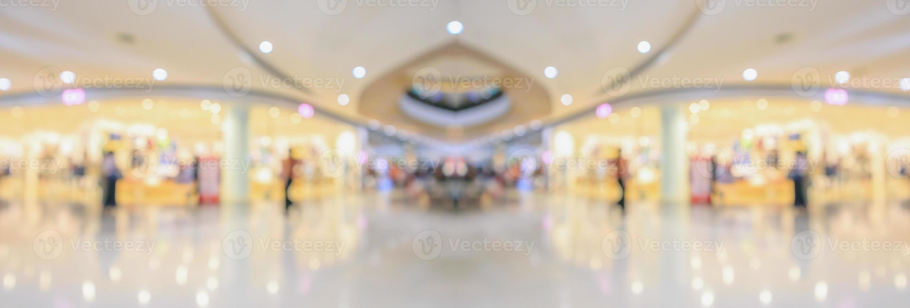 abstrato borrão fundo interior de shopping moderno foto