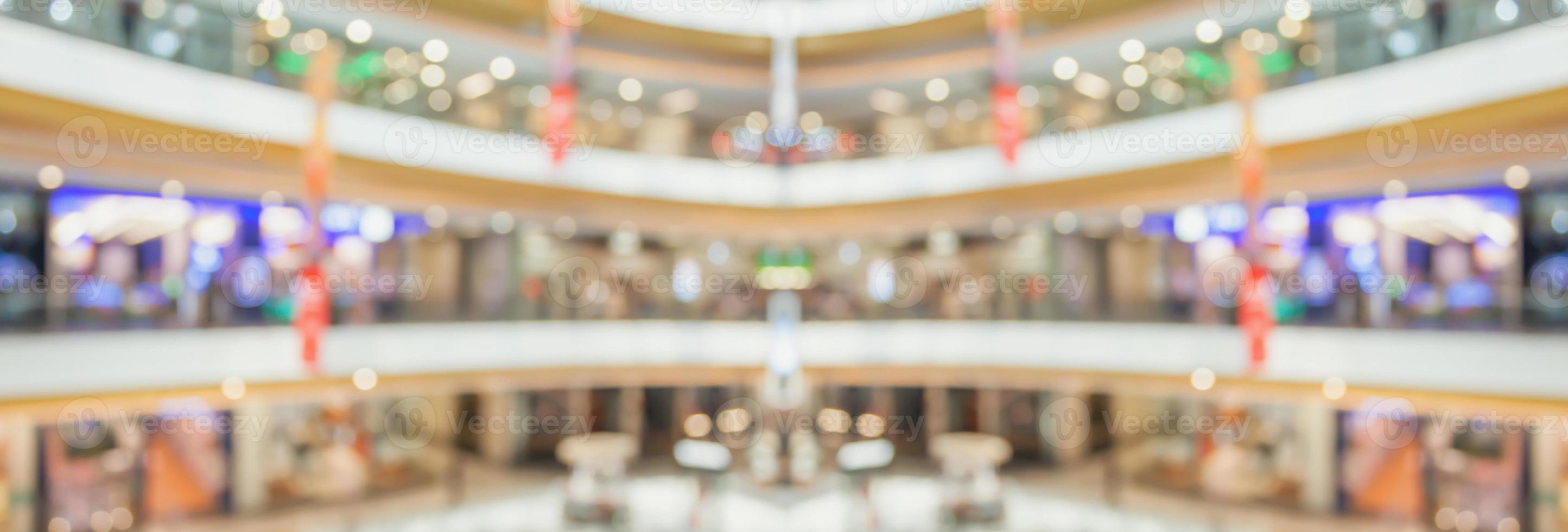 abstrato borrão fundo interior de shopping moderno foto