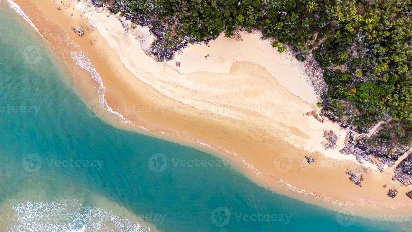 vista aérea da entrada em 1770 qld austrália foto