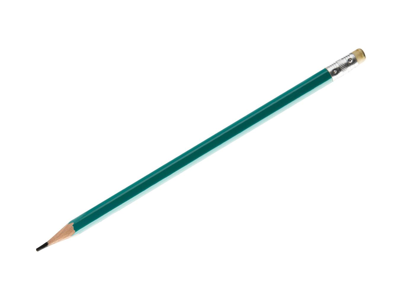 lápis verde em um fundo branco foto