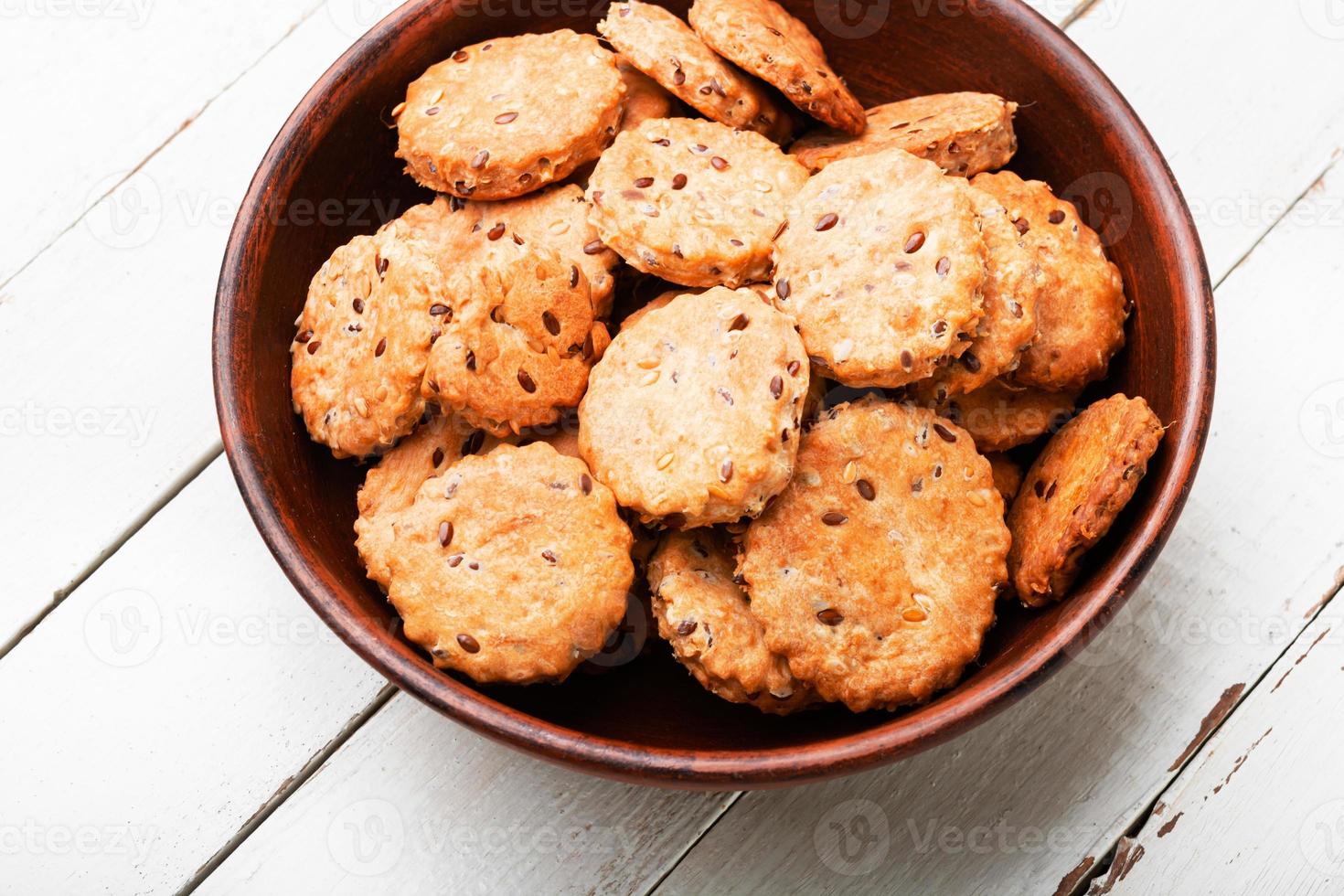 biscoitos com linho e gengibre. foto