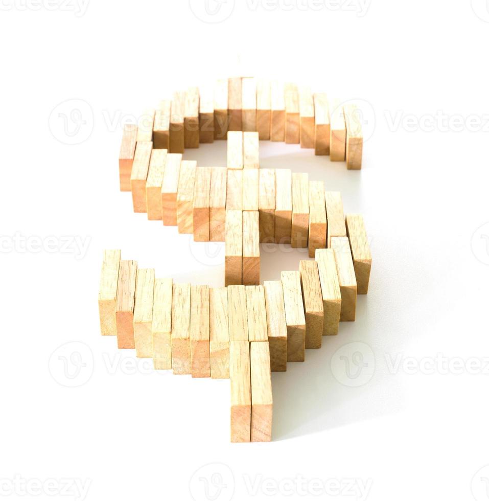 símbolo de dólar de dominó foto