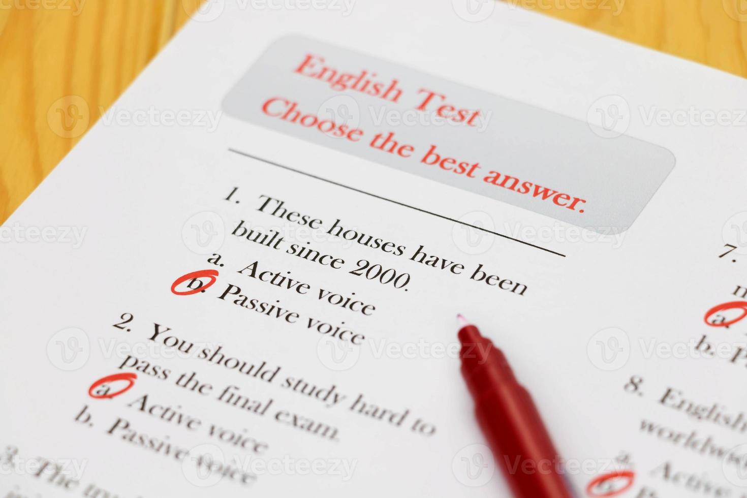 Sala De Aula De Inglês Na Escola Foto de Stock - Imagem de mesa