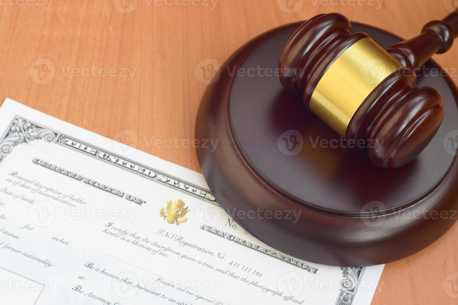 Justice Mallet e Estados Unidos Certificado de Documento de Naturalização foto