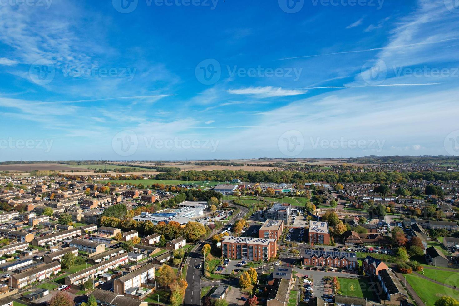 melhor vista aérea da cidade britânica da inglaterra, imagens da câmera do drone foto