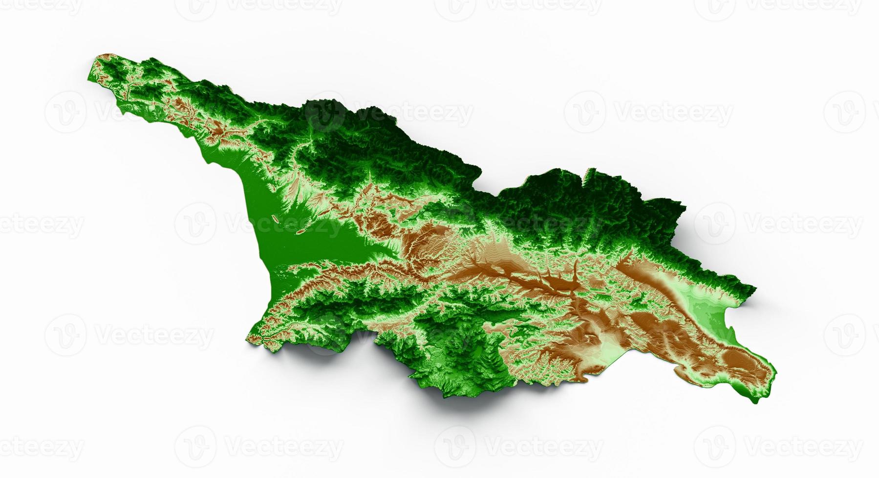 georgia mapa topográfico 3d mapa realista cor ilustração 3d foto